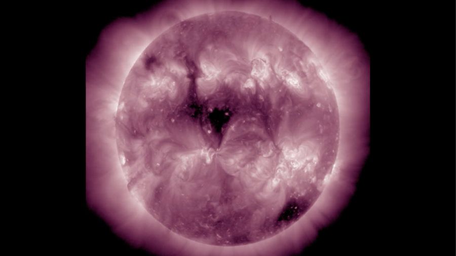 Imagem do Sol de 23/03/2023 feita pelo Solar Dynamics Observatory da NASA |  Cortesia da NASA/SDO e das equipes científicas da AIA, EVE e HMI