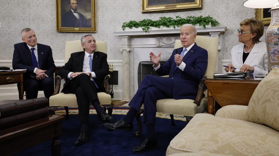 Alberto Fernández en su reunión bilateral con Joe Biden en la Casa Blanca