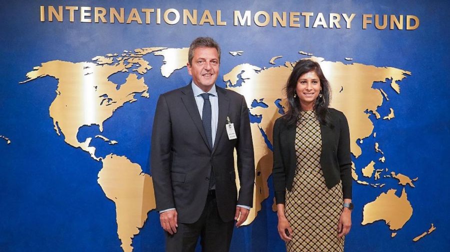 Sergio Massa con Gita Gopinath Subdirectora Gerente FMI.