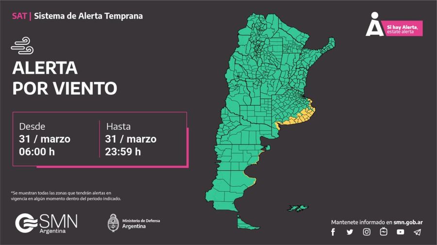 Alertas del Servicio Meteorológico Nacional