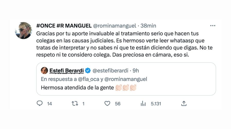 Romina Manguel contra Estefi Berardi