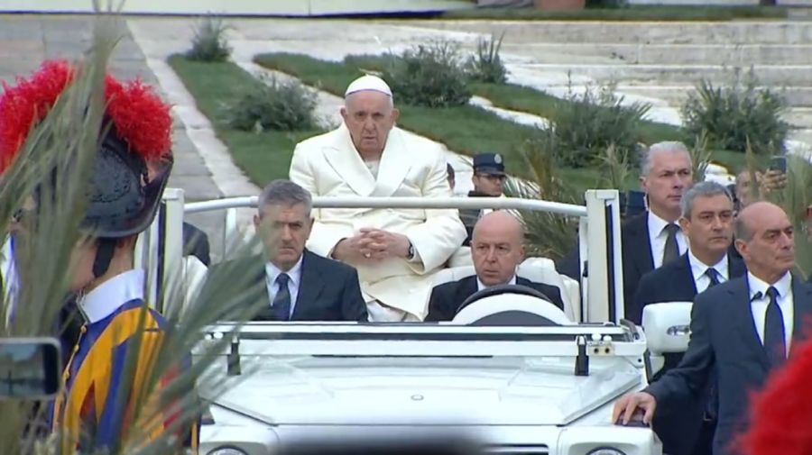 El Papa Francisco durante la misa de Ramos