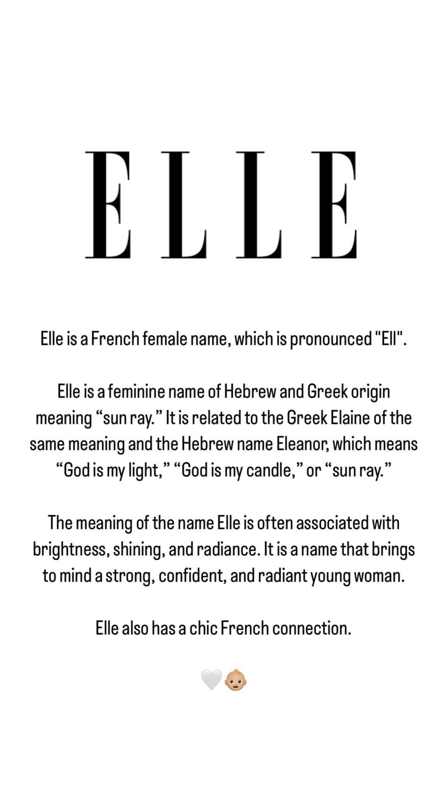 Daniela Christiansson reveló el místico significado de Elle, el nombre que le puso a su hija