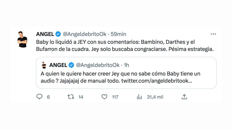Ángel de Brito contra Jey Mammón por la entrevista a Baby Etchecopar