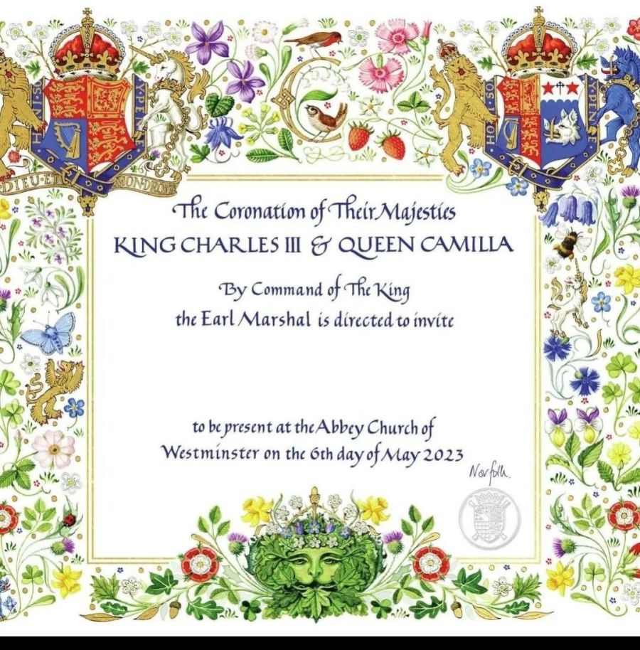 Invitacion a la coronación de Carlos III