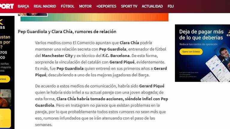 Revelan que Clara Chía, la novia de Gerard Piqué, tuvo un romance con Pep Guardiola
