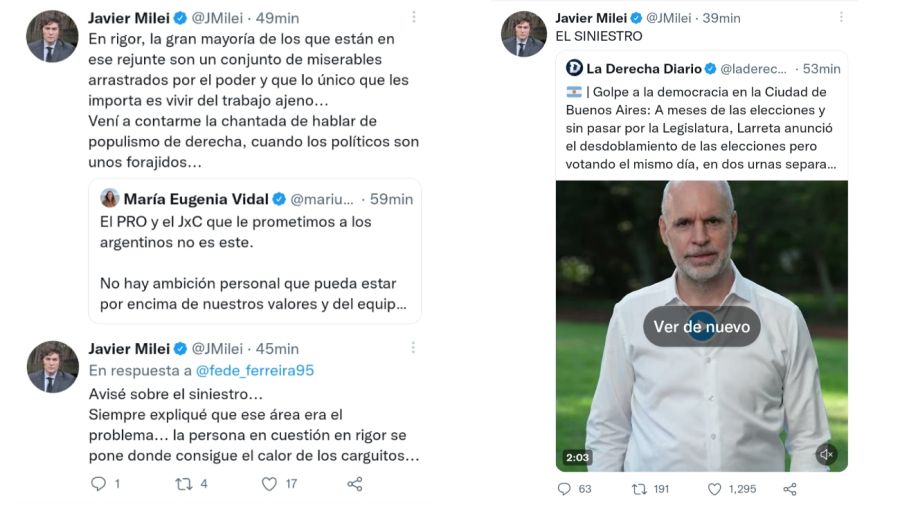 Las críticas de Javier Milei tras el anuncio de Horacio Rodríguez Larreta