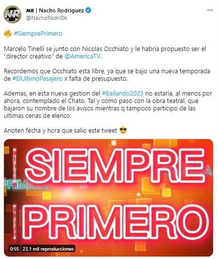 Tweet de Nacho Rodríguez 