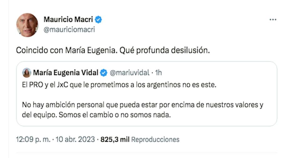 Tweet Mauricio Macri 20230410