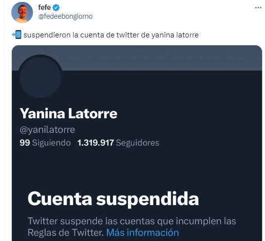 Yanina Latorre twitter