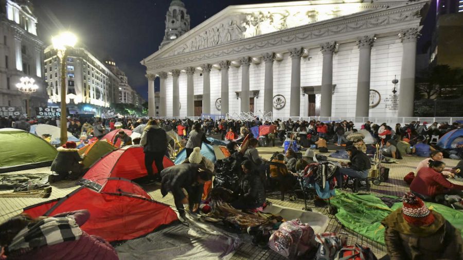 Unidad Piquetera acampa esta noche en la plaza de Mayo 20230419