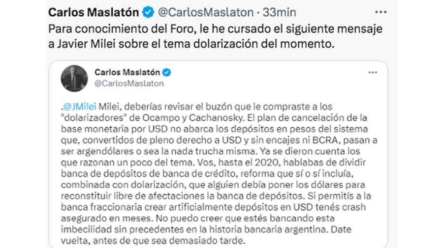 Mensaje de Carlos Maslaton