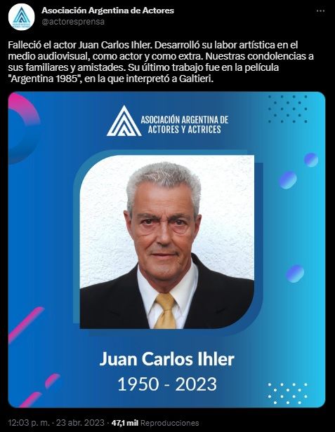 Juan Carlos Ihler tweet