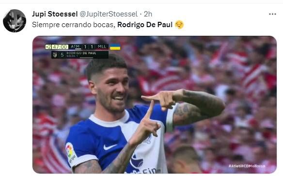 Rodrigo de Paul le dedicó un gol a Tini Stoessel con un curioso gesto que se hizo viral