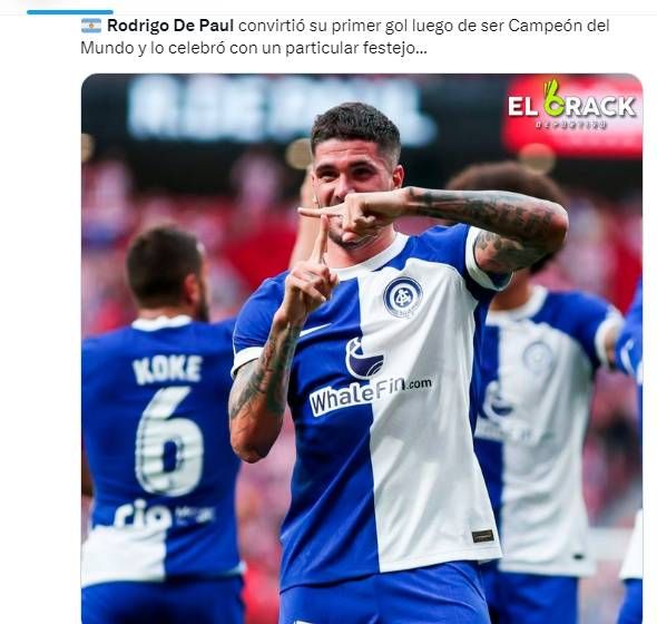 Rodrigo de Paul le dedicó un gol a Tini Stoessel con un curioso gesto que se hizo viral
