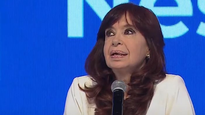 Cristina Kirchner, en el acto en el Teatro Argentino de La Plata.