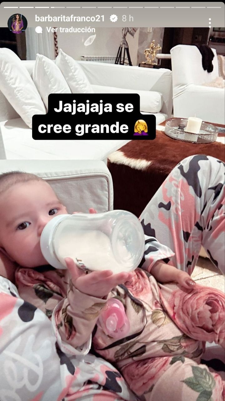 Barby Franco explicó porque Sarah toma mamadera: 