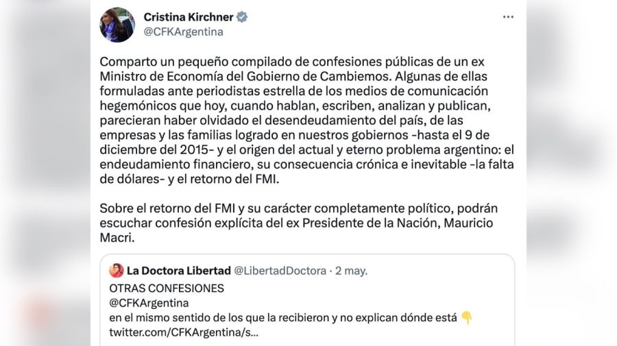 20230504 Twitter Cristina Kirchner