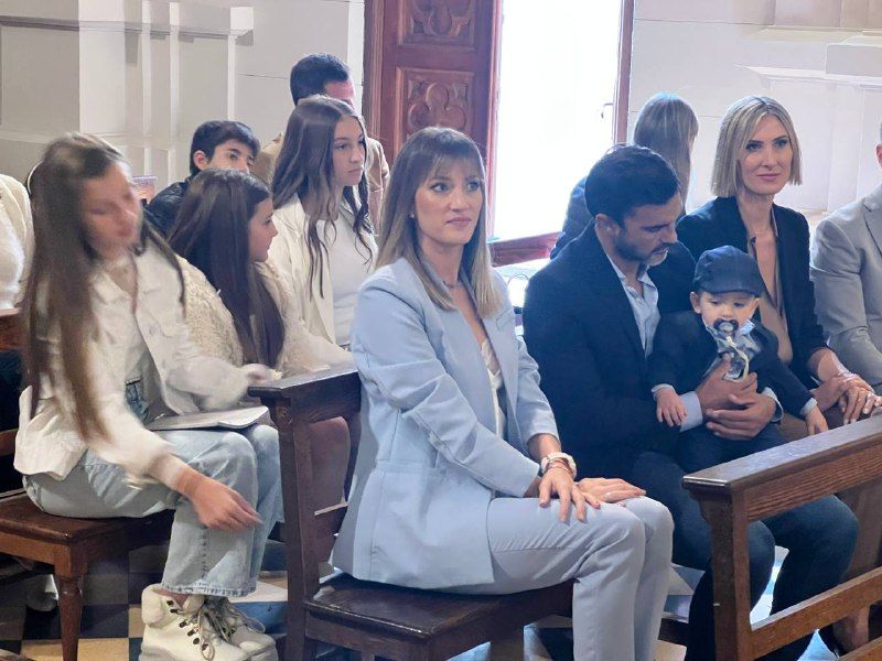 El look de Mica Viciconte en el bautismo de Luca Cubero