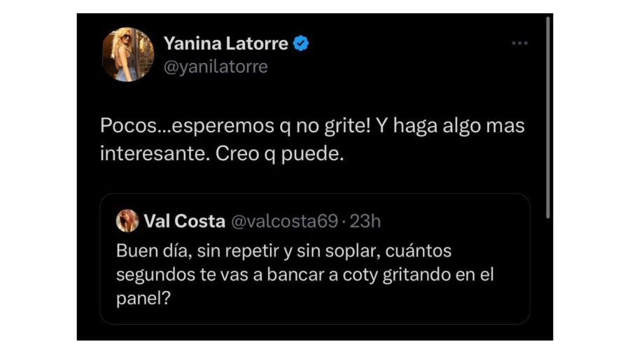Yanina Latorre sobre Coti Romero