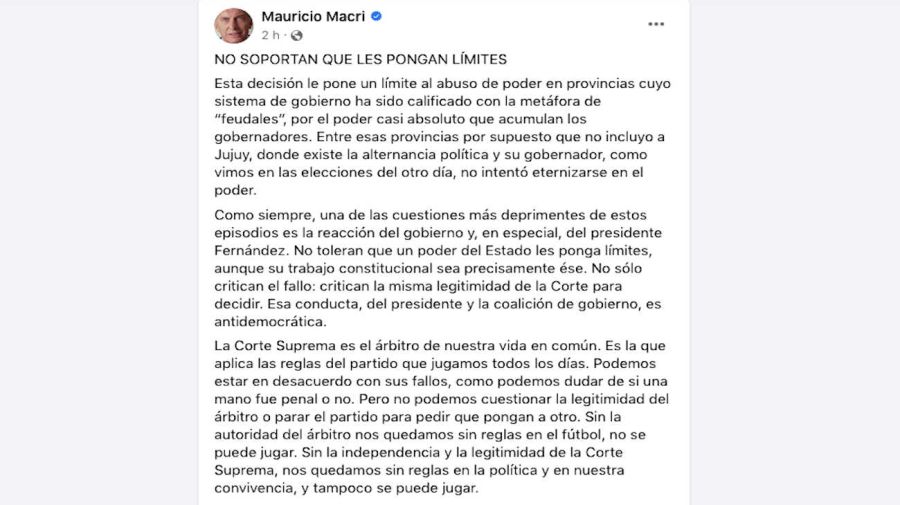Mauricio Macri Facebook 20230510