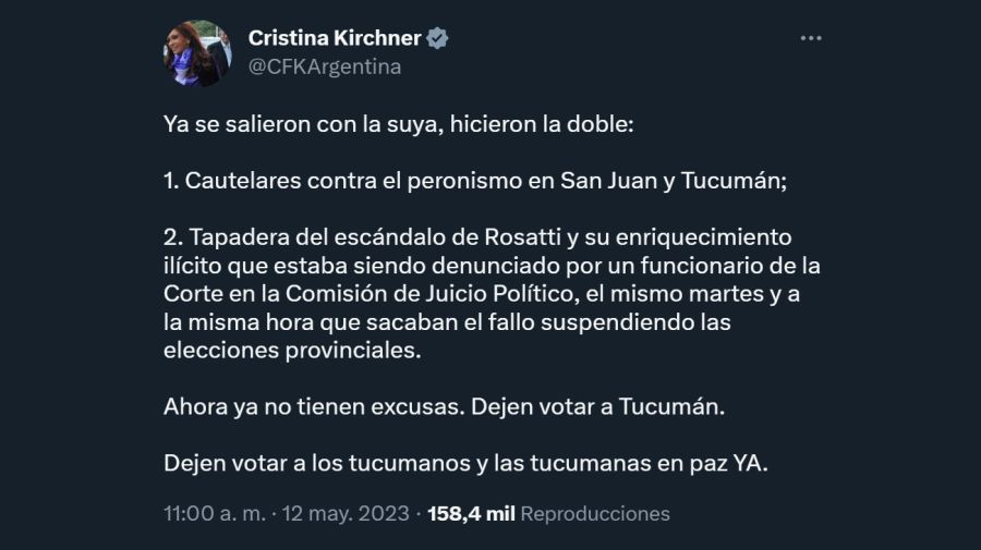 Tuit de CFK