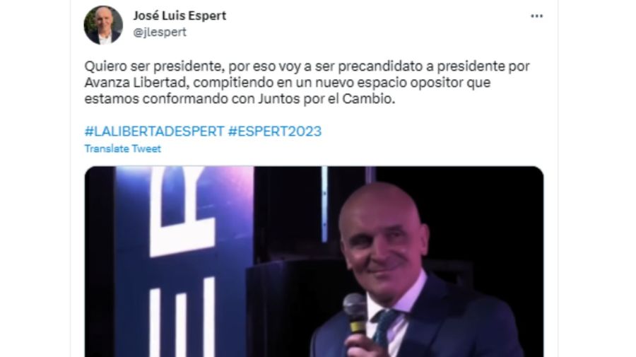 Tuit José Luis Espert 20230513