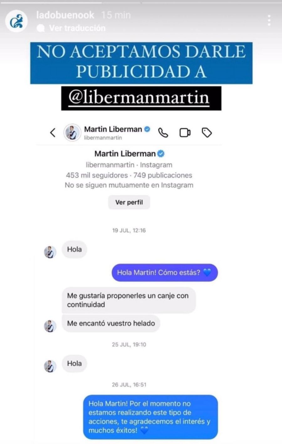 Heladeria escracha a Martín Liberman 