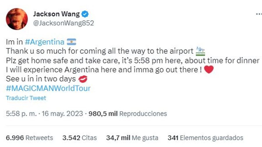Jackson Wang en Argentina