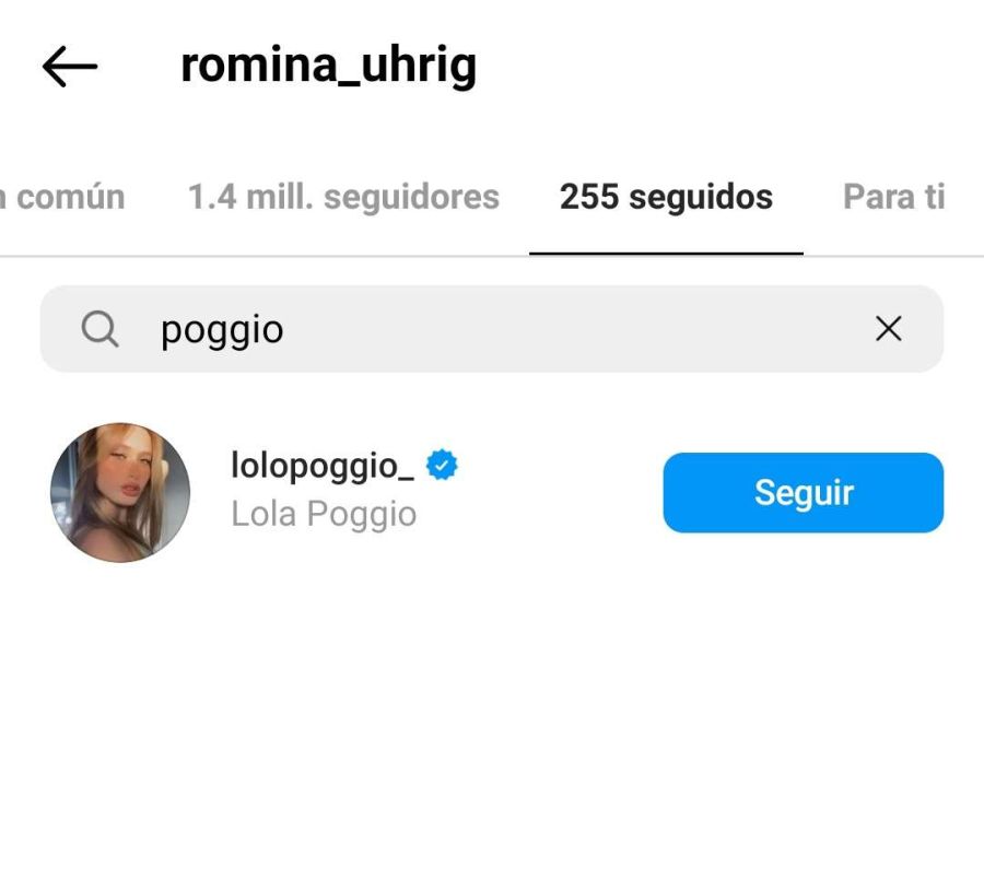 Romina Uhrig dejó de seguir a Lola Poggio