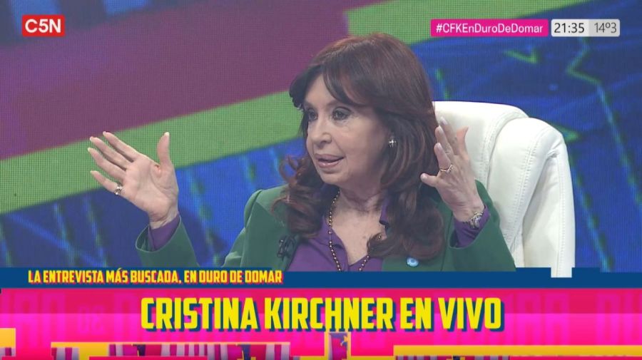 Cristina Kirchner redobló las críticas a la Corte Suprema entrevistada en Duro de Domar.