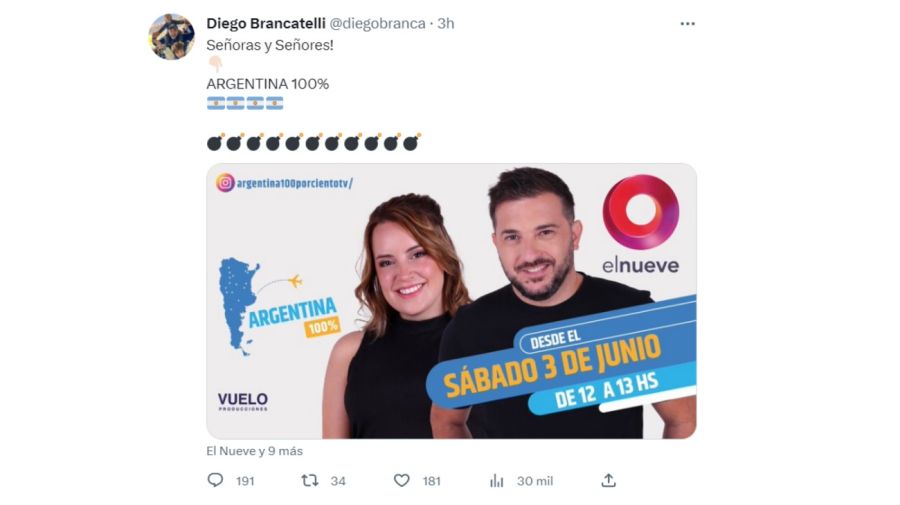 Argentina 100%, el programa de Diego Brancatelli