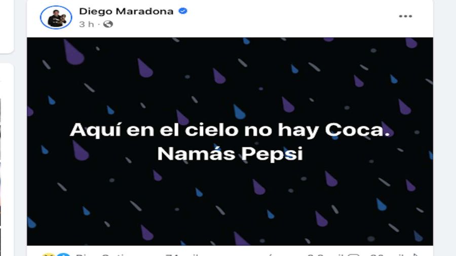 Diego Armando Maradona su cuenta de facebook fue hackeada 20230523
