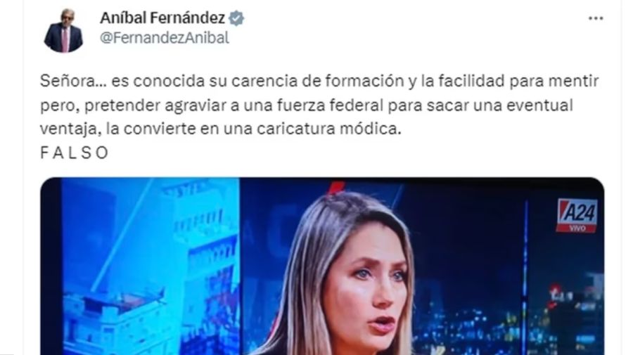 Aníbal Fernández tweet contra Carolina Losada 20230523