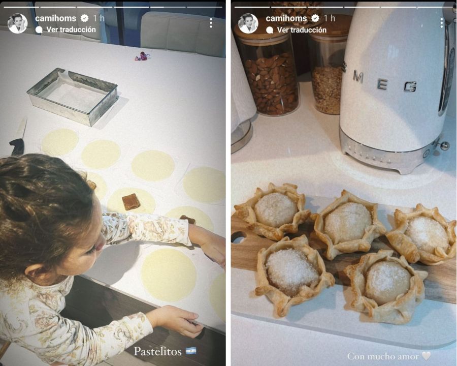 Cami Homs y su hija Francesca cocinan pastelitos