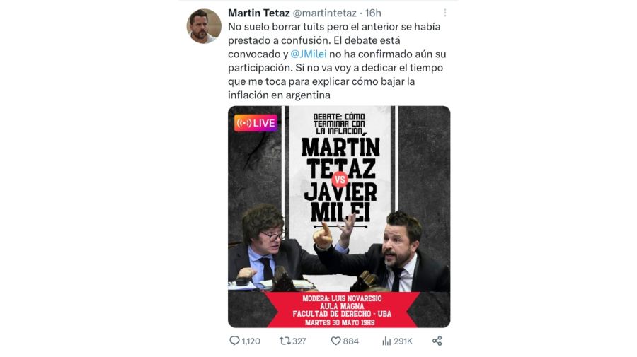 Martín Tetaz desafió a Javier Milei