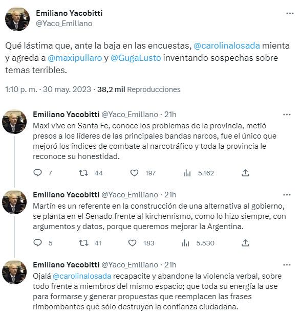 Los tuits de Emiliano Yacobitti