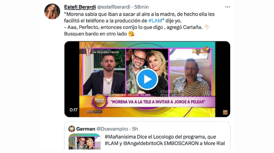Ángel de Brito disparó contra Mañanísima por una crítica a LAM y Estefi Berardi reaccionó: 
