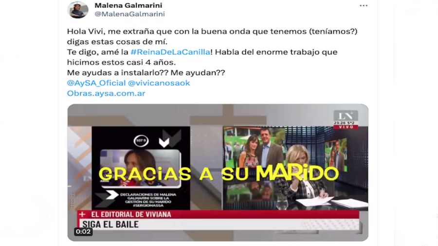 La irónica respuesta de Malena Galmarini a Viviana Canosa 20230615