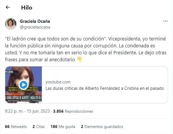 Tweet Graciela Ocaña