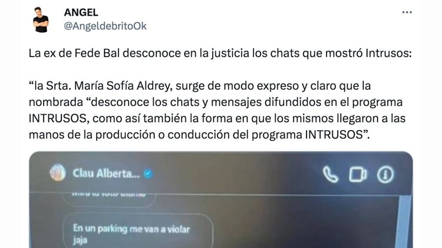 La declaración de Sofía Aldrey que beneficiaría a Estefi Berardi en su demanda por los supuestos chats con Federico Bal: 
