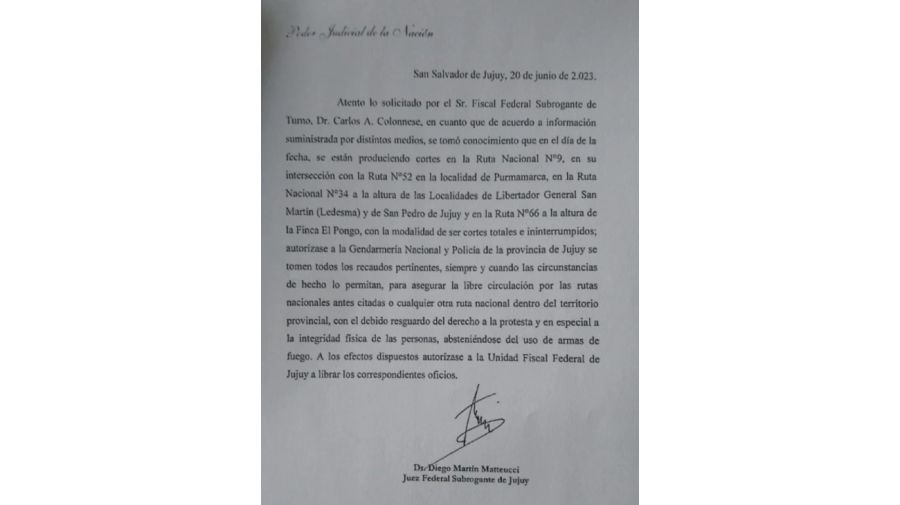 Orden de la Justicia para asegurar la libre circulación en las rutas de Jujuy