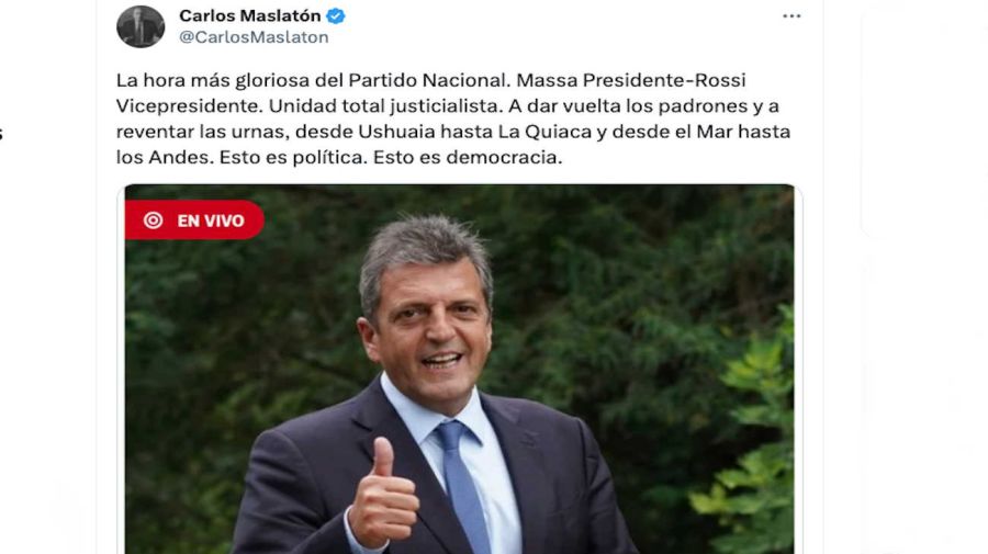 Javier Milei, Carlos Maslatón, Luis D'Elia y Victoria Villarruel on Twitter 20230623