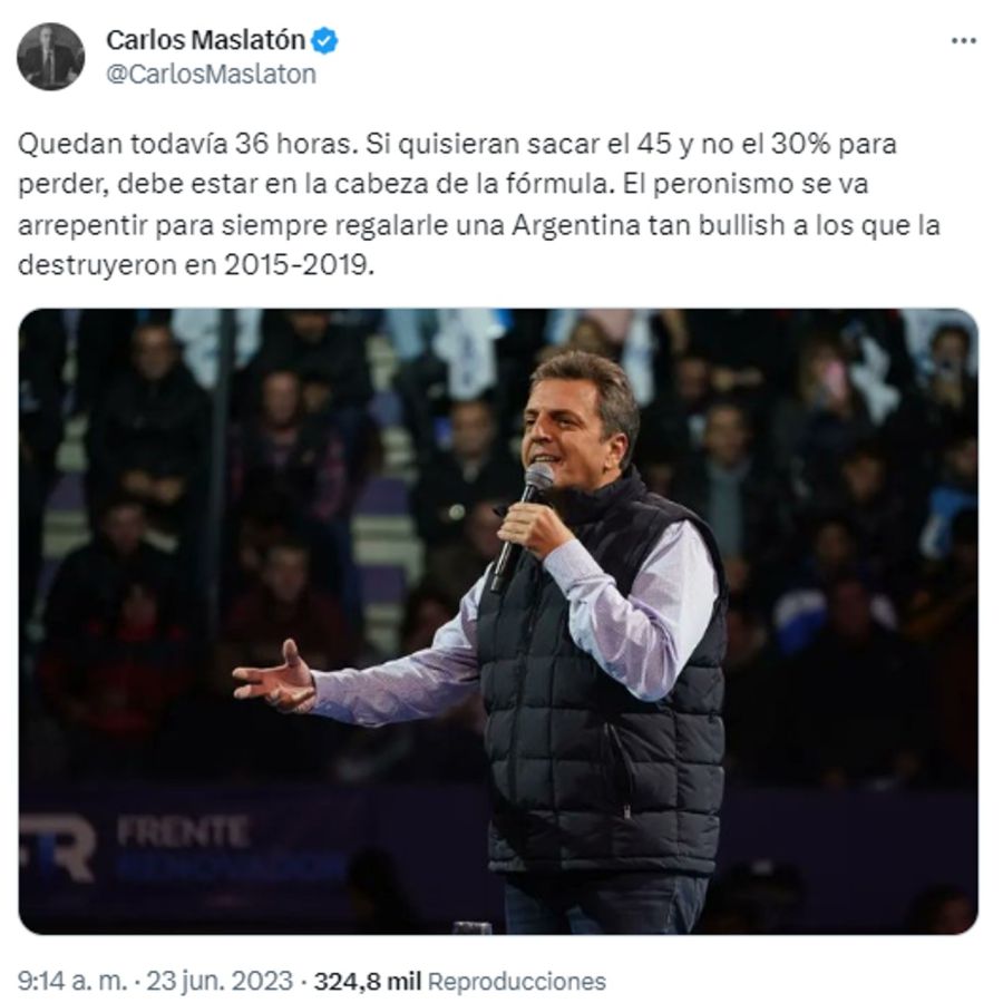 Tweet de Carlos Maslatón 20230623