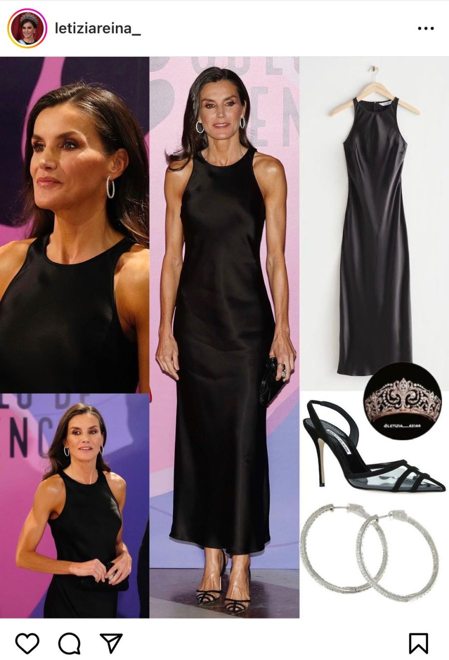 Look satinado de la reina Letizia