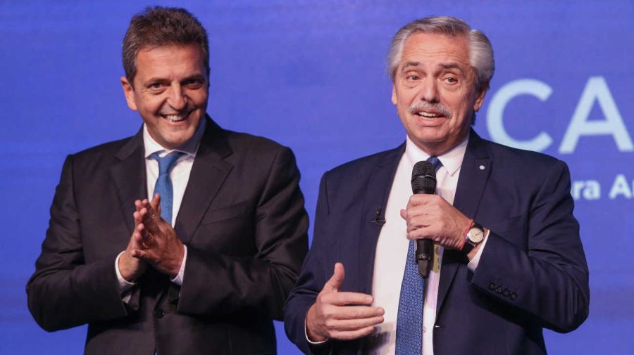 El presidente Alberto Fernández junto al ministro de Economía, Sergio Massa 20230627