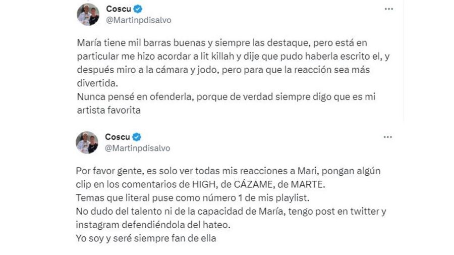 Respuesta Coscu a Maria Becerra