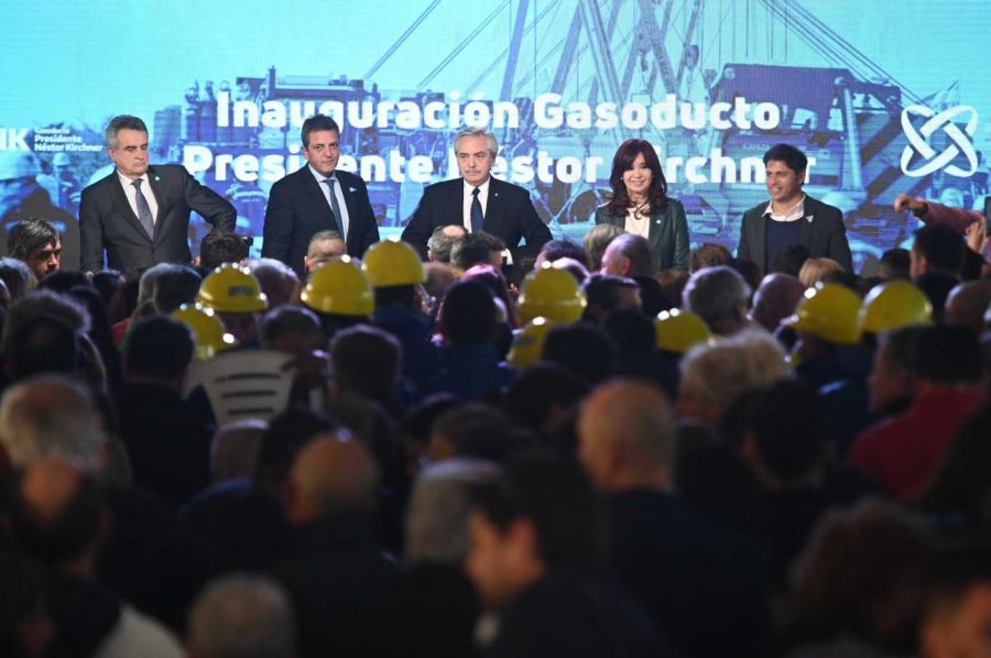Cristina Kirchner, Alberto Fernández y Sergio Massa en la inauguración del GPNK