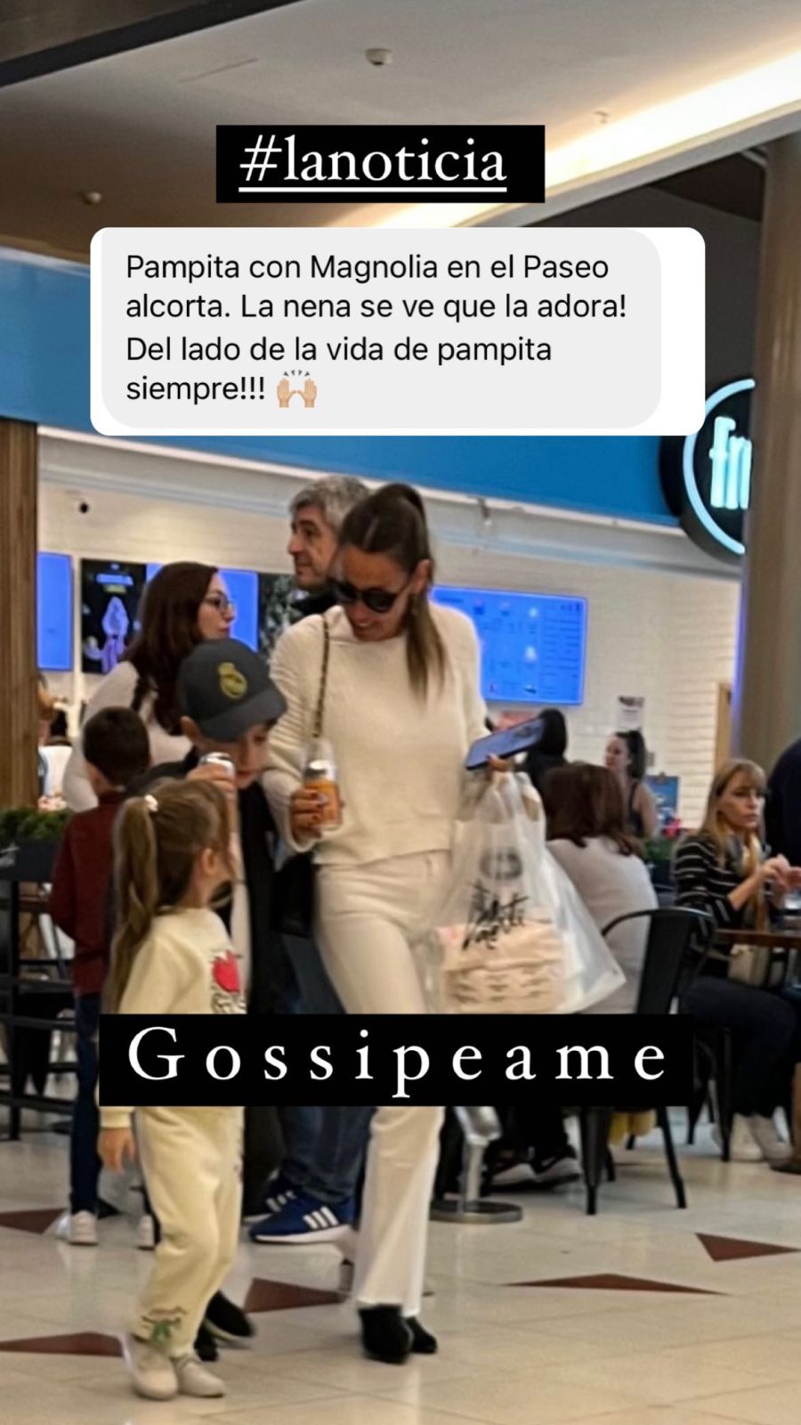 Pampita fue vista de shopping con Mangnolía Vicuña y la China Suárez reaccionó contundente