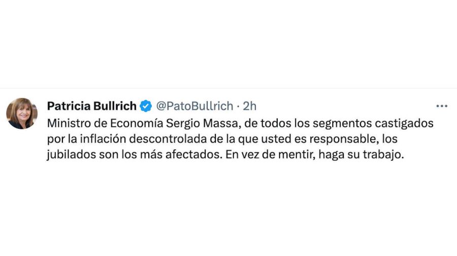 Patricia Bullrich on twitter 20230711